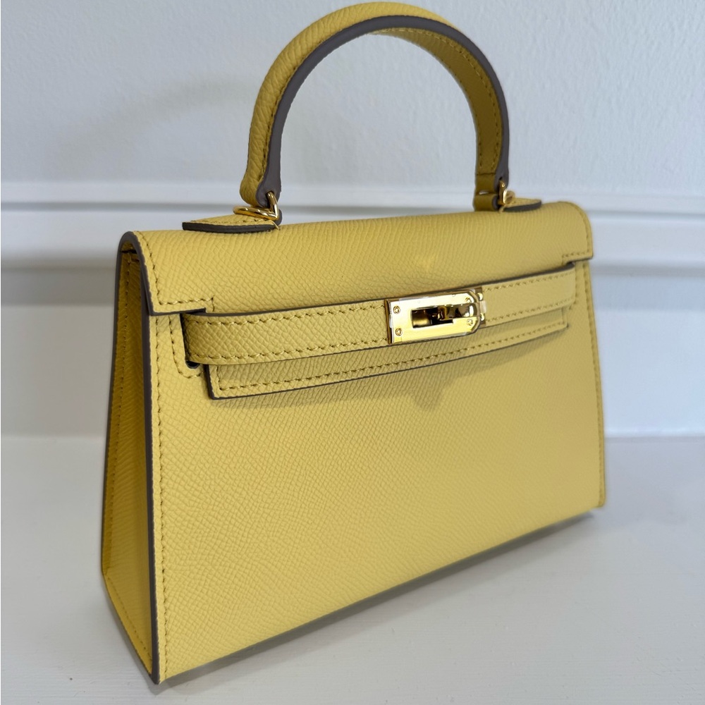 Yellow Mini Top-Handle Bag - Elegant Structured Mini Bag